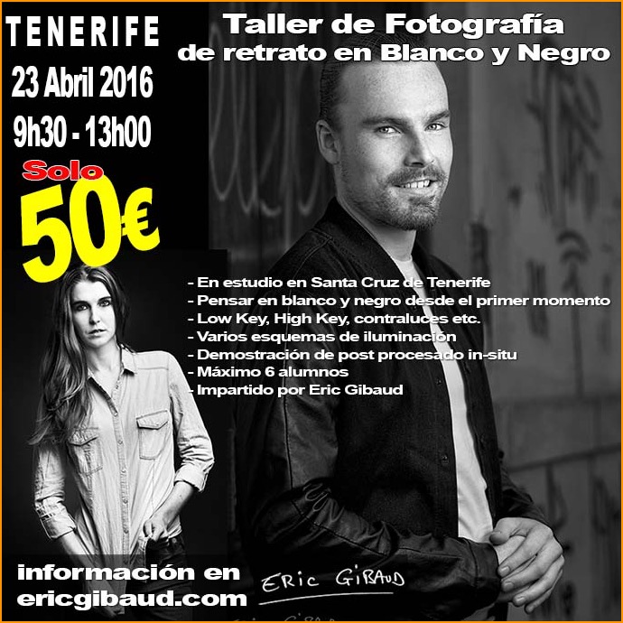 Taller de fotografía de retrato en Blanco y Negro Tenerife 23 de Abril 2016